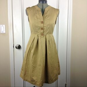 Elegant Tan Sleeveless Dress